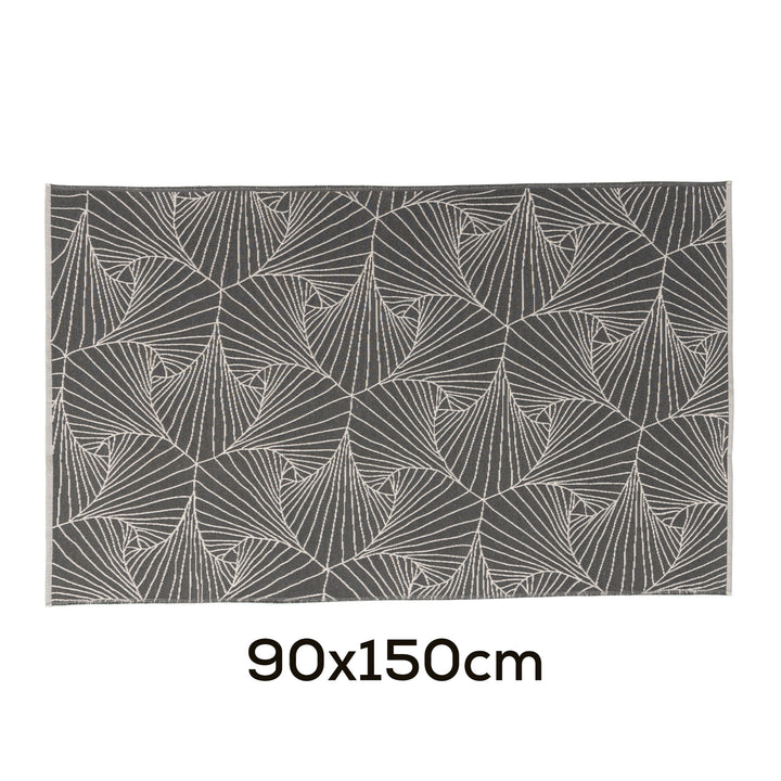 Modern flat-woven carpet runner with abstract geometric design