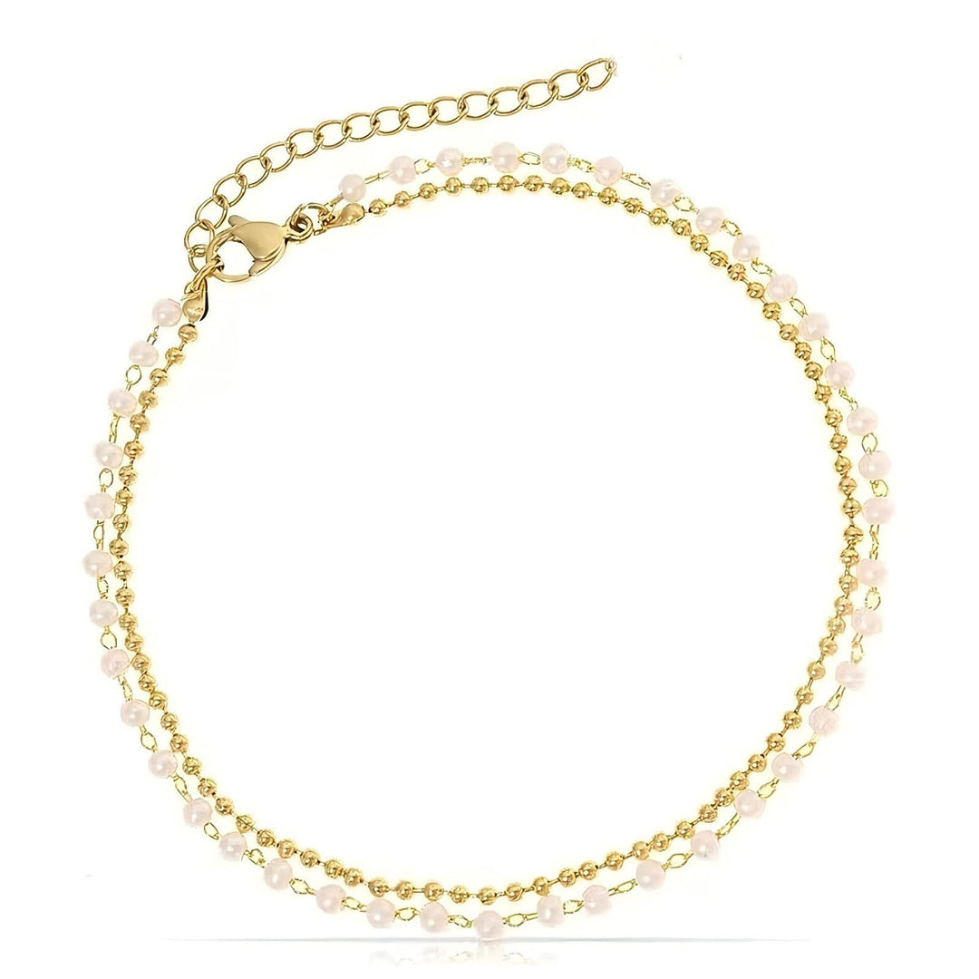 Double Strand Crystal Beaded Anklet Kalsten
