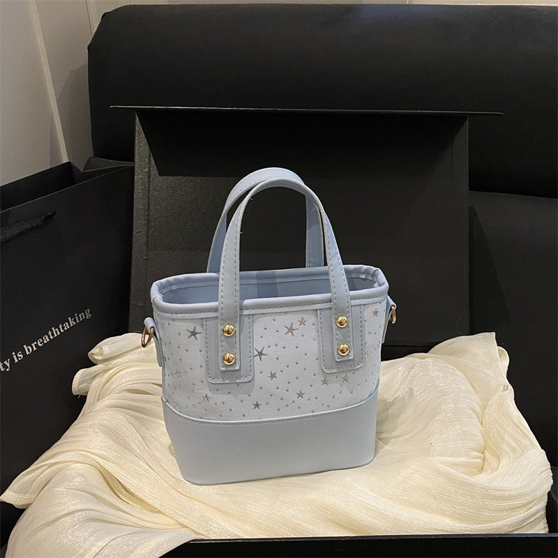 Mini Handheld Star-Embellished Tote