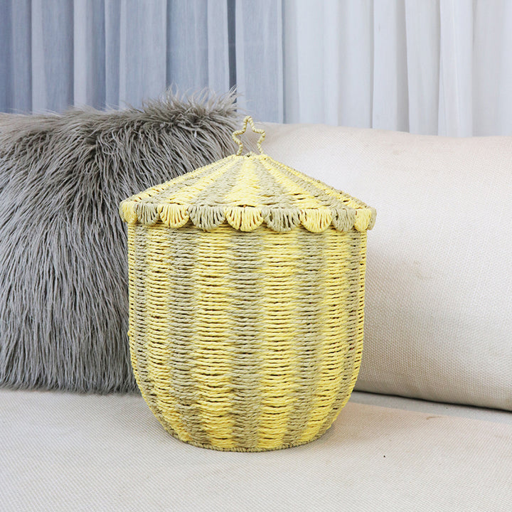 Handmade storage basket in playful design Kalsten