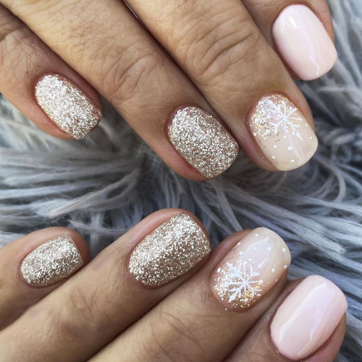 Creative Nail Art Set with Winter Motifs and Glitter Effects Kalsten