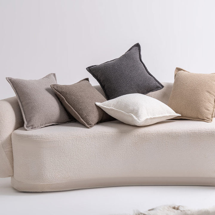 Premium Bouclé Square Cushion Pair with Sculpted Seams and Hidden Zip
