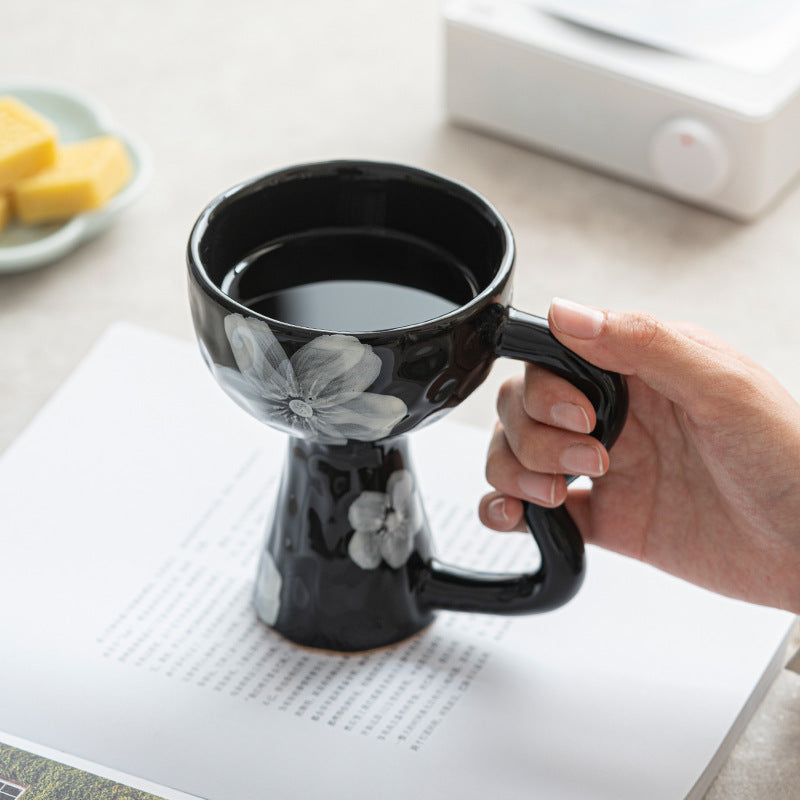 Artistic Flower-Shaped Ceramic Coffee Mug