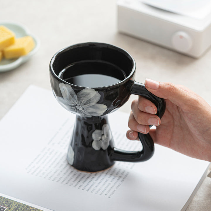 Artistic Flower-Shaped Ceramic Coffee Mug