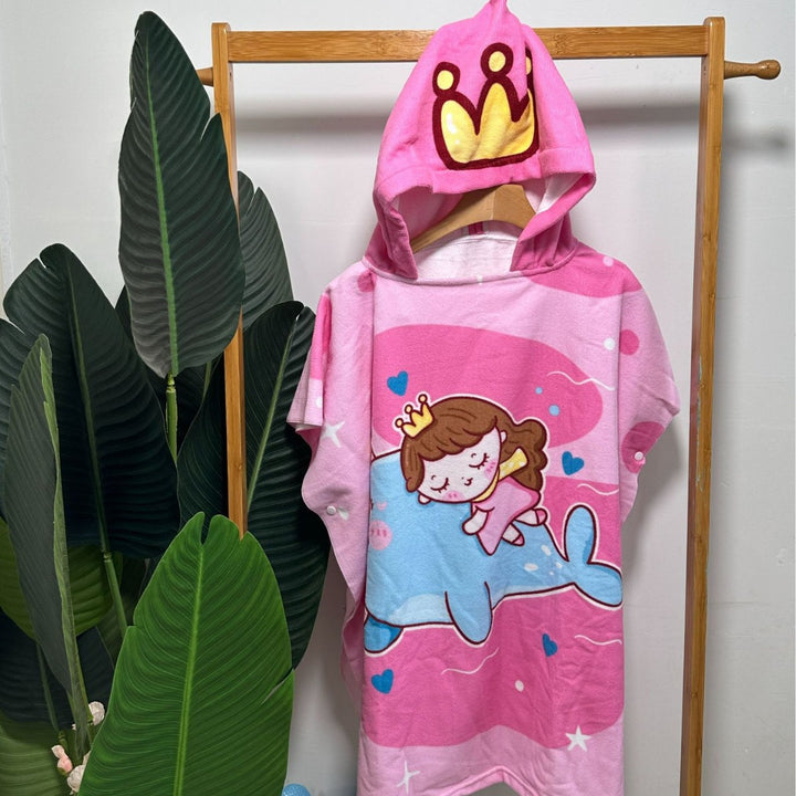 Kids' Shark-Themed Hooded Towel Poncho Kalsten