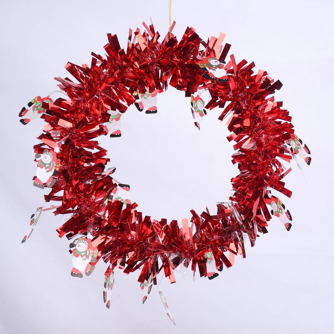Shiny Christmas wreath with festive designs