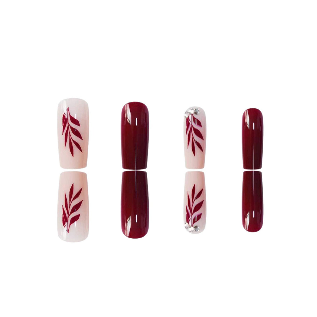 Elegant Leaf-Design Acrylic Nail Art Kalsten