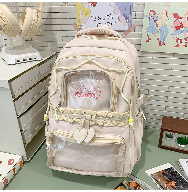 Transparent Front Pocket Casual Backpack Kalsten