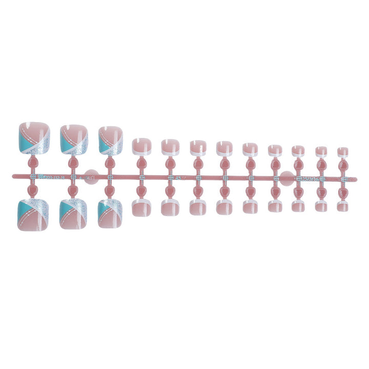 Stylish Gel Press-On Nail Set with Geometric Design Kalsten