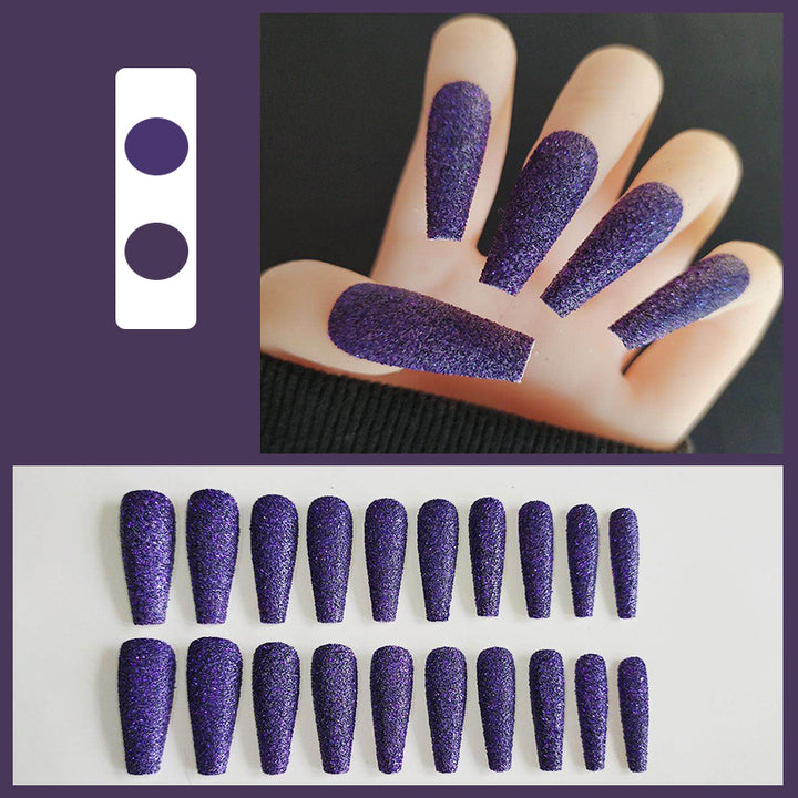 Glossy Long Coffin Press-On Nails Set