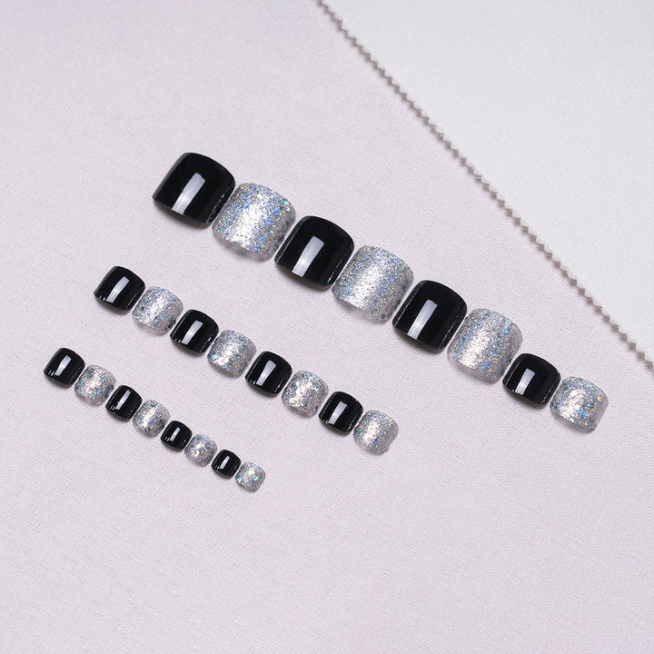 Sparkling Glitter Pedicure Nail Art