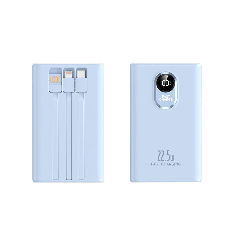 Compact power bank with integrated fast charging adapter and digital power display Kalsten