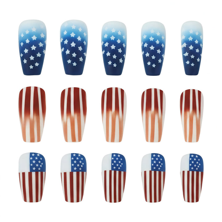 Patriotic design artificial nails Kalsten
