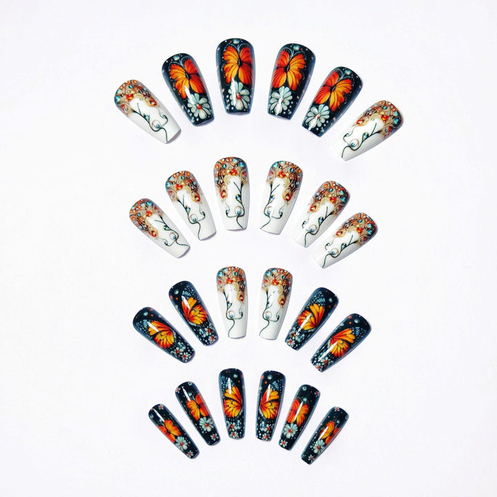 Intricate Butterfly Design Nail Art Kalsten