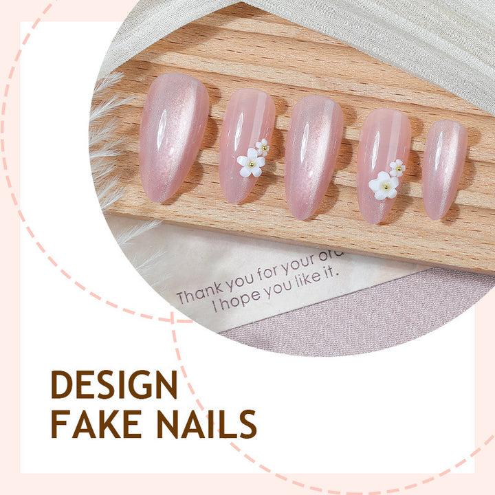 Artificial Nail Set with Shiny Floral Accents Kalsten