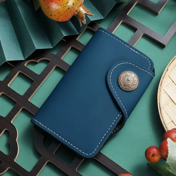 Luxury Leather Snap Closure Card Holder Kalsten