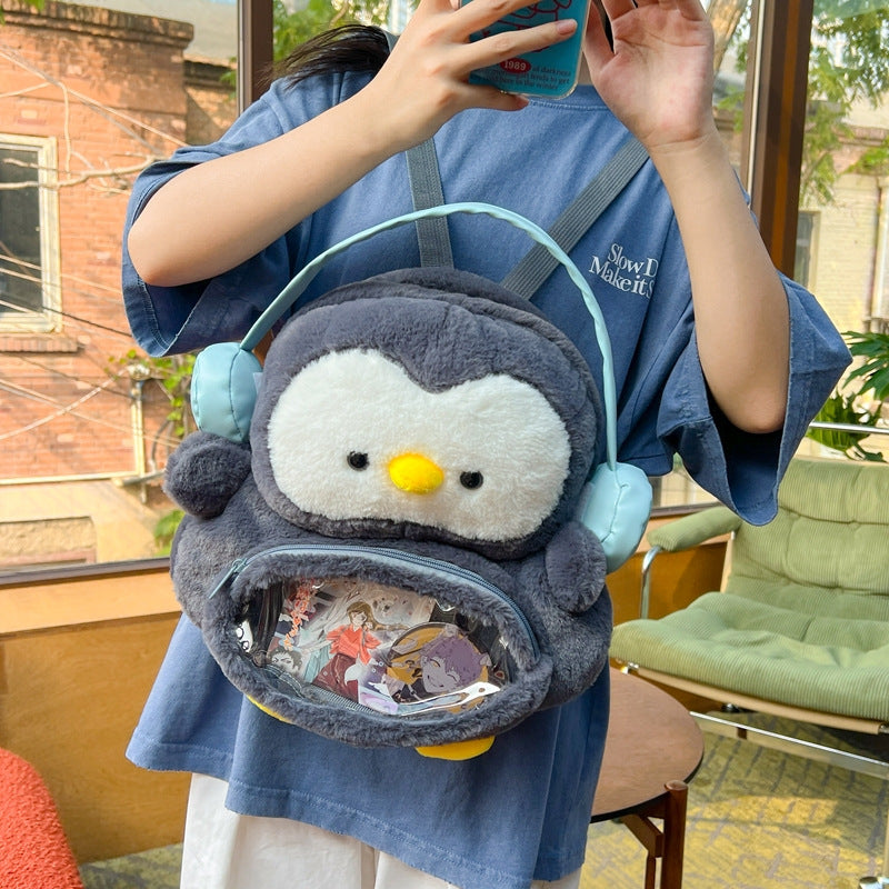 Plush backpack with transparent viewing window Kalsten