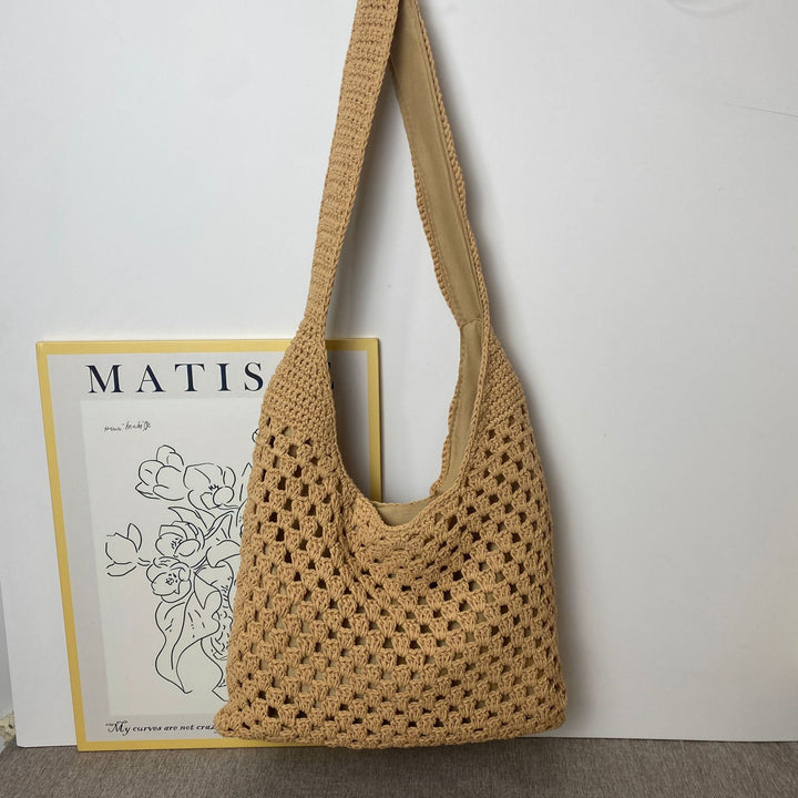 Hand-knotted shoulder bag in modern net design Kalsten