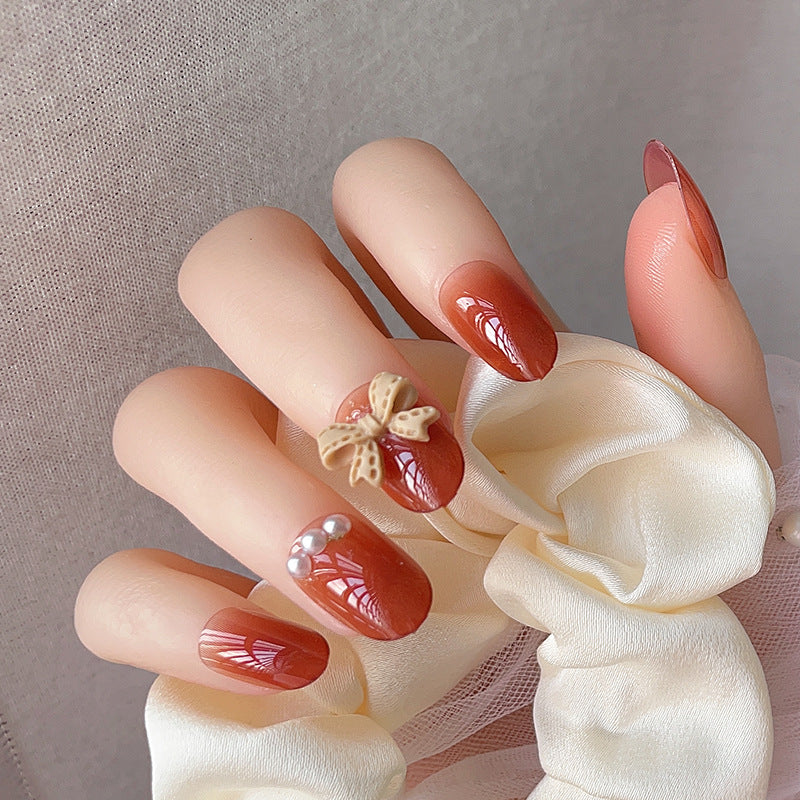 Elegant Floral-Accented Press-On Nails Kalsten