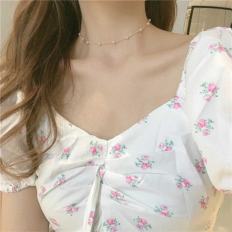 Delicate Pearl Accented Chain Necklace Kalsten