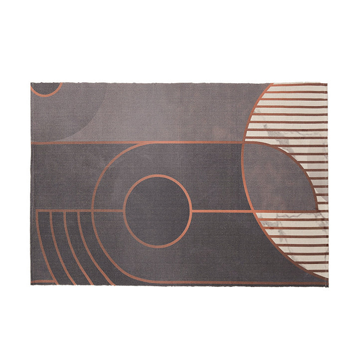 Round Decorative Living Room Carpet with Modern Geometric Pattern Kalsten