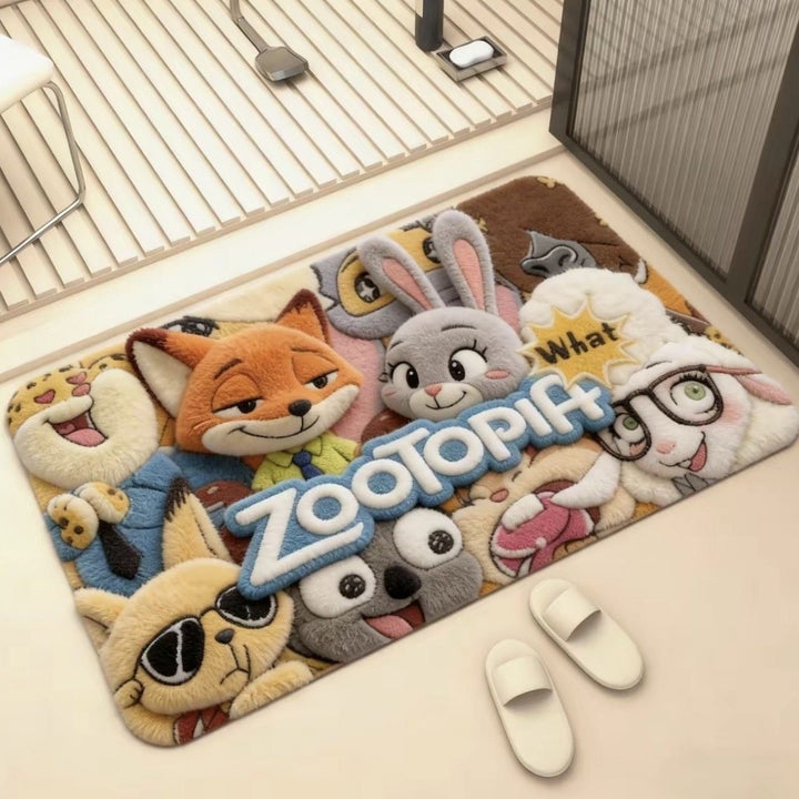 Cartoon Character Plush Mat for Interiors