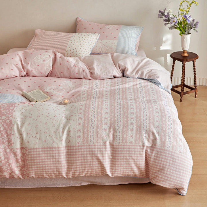 Patchwork Cotton Bedding Set in Vintage Patchwork Design