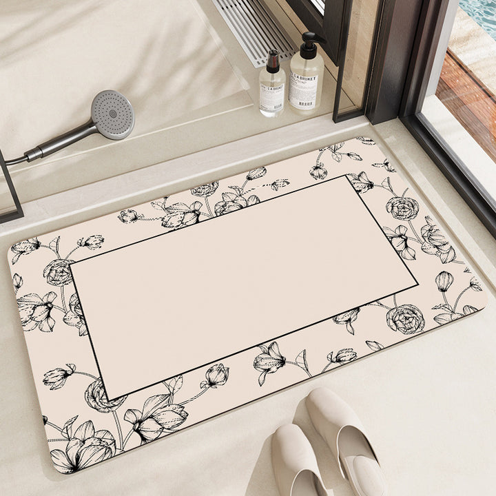 Floral Patterned Bathroom Mat Kalsten