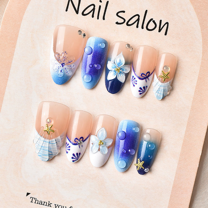 Luxurious Ocean-Inspired Decorative Press-On Nails