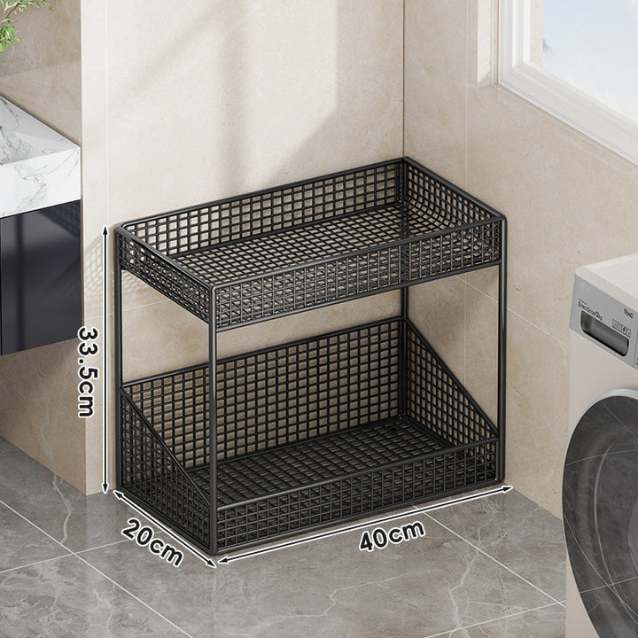 Compact Three-Tier Ventilated Metal Mesh Organizer Shelf for Countertop and Cabinet