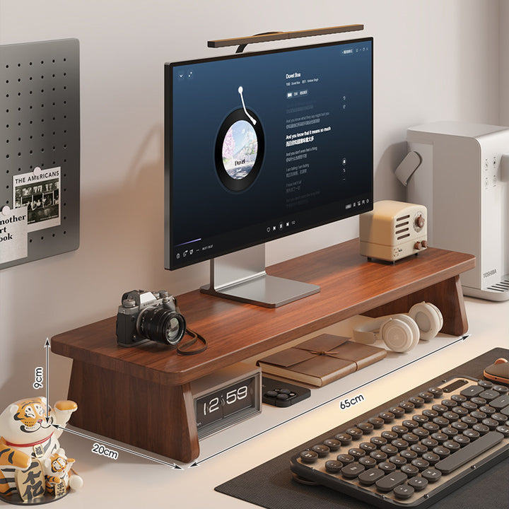 Modern Wooden Monitor Stand with Storage Kalsten