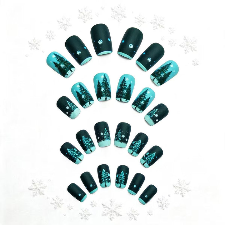 Winter Forest-Themed Nail Art Kalsten