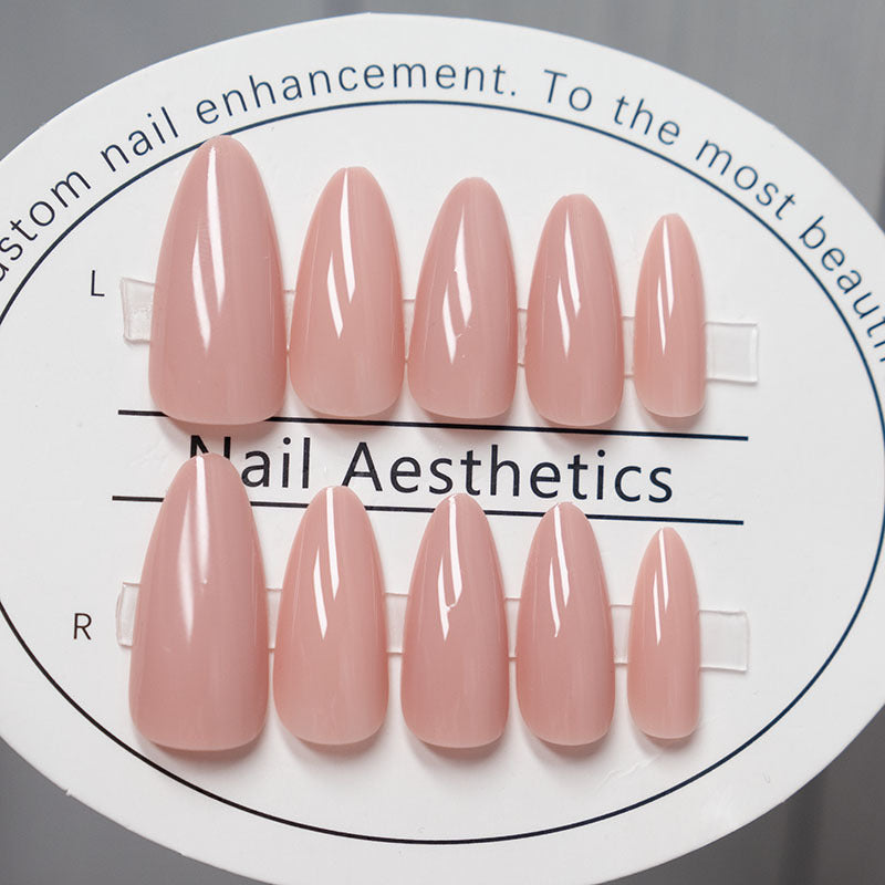Elegant Glossy Almond-Shaped Press-On Nails