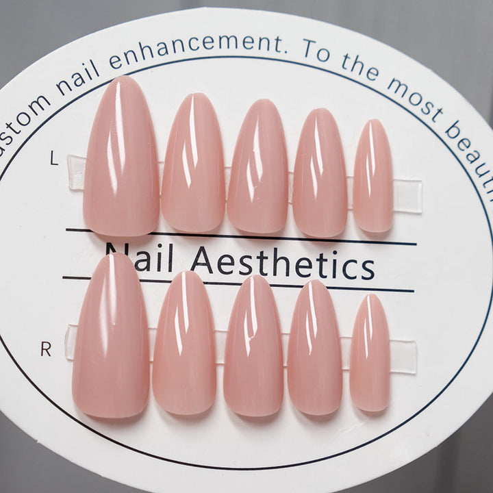 Elegant Glossy Almond-Shaped Press-On Nails