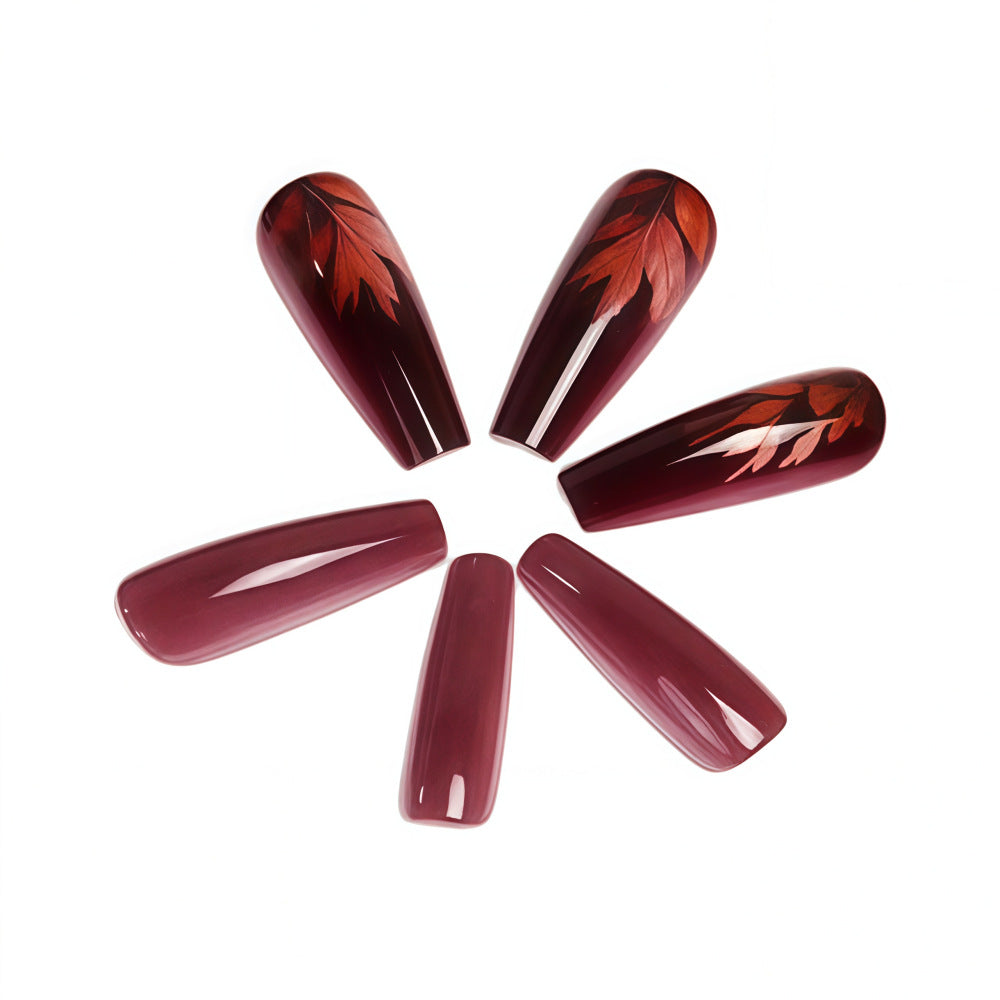 Premium Artificial Nails with Botanical Motif Kalsten