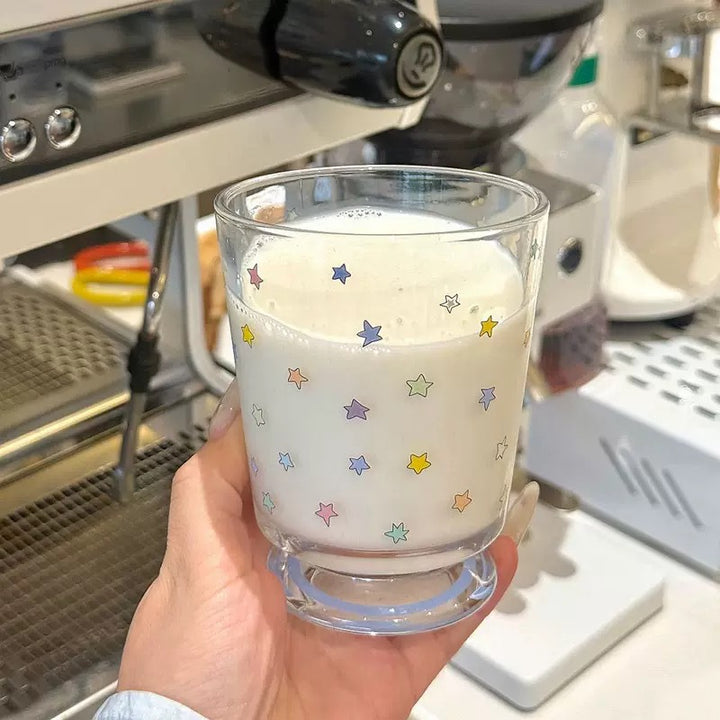 Drinking glass with colorful star decor Kalsten