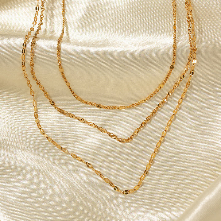 Multi-Layered Silver Chain Necklace Kalsten