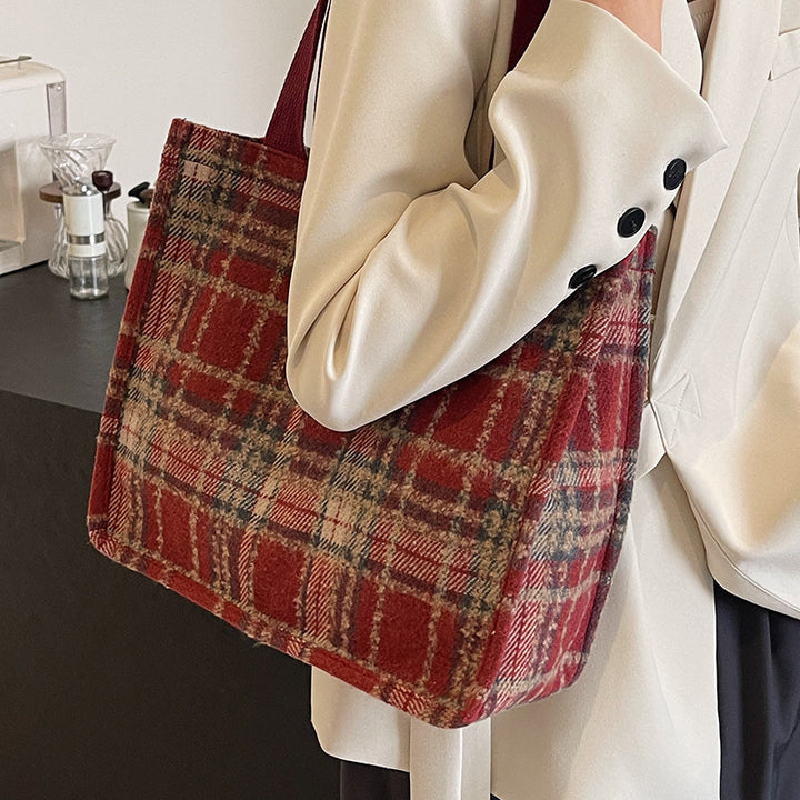 Cozy Checkered Tote Bag