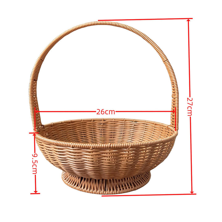 Women's round pasture basket with practical handle Kalsten