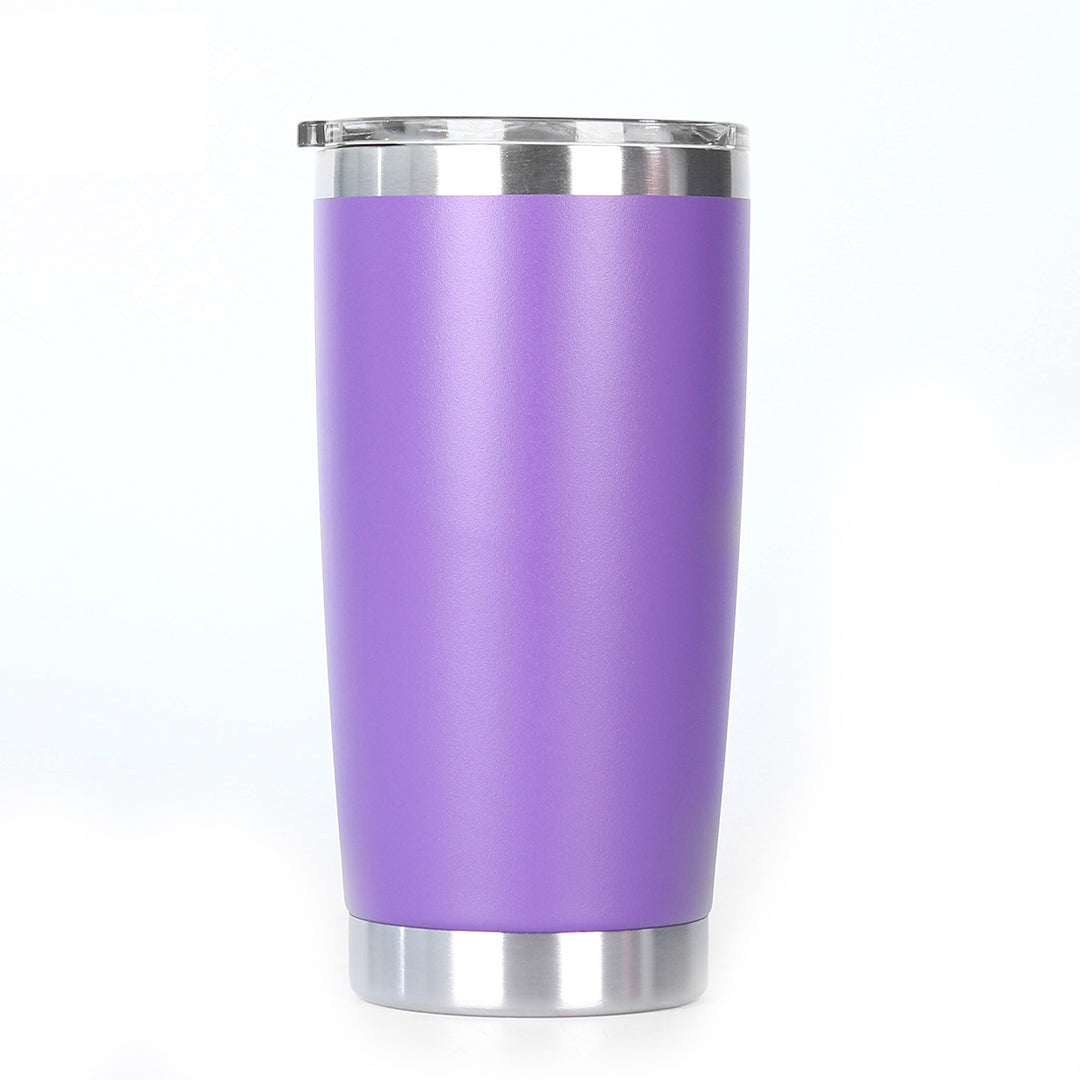 Ergonomic Tapered Insulated Stainless Steel Travel Tumbler With Clear Press-Fit Lid And Non-Slip Base