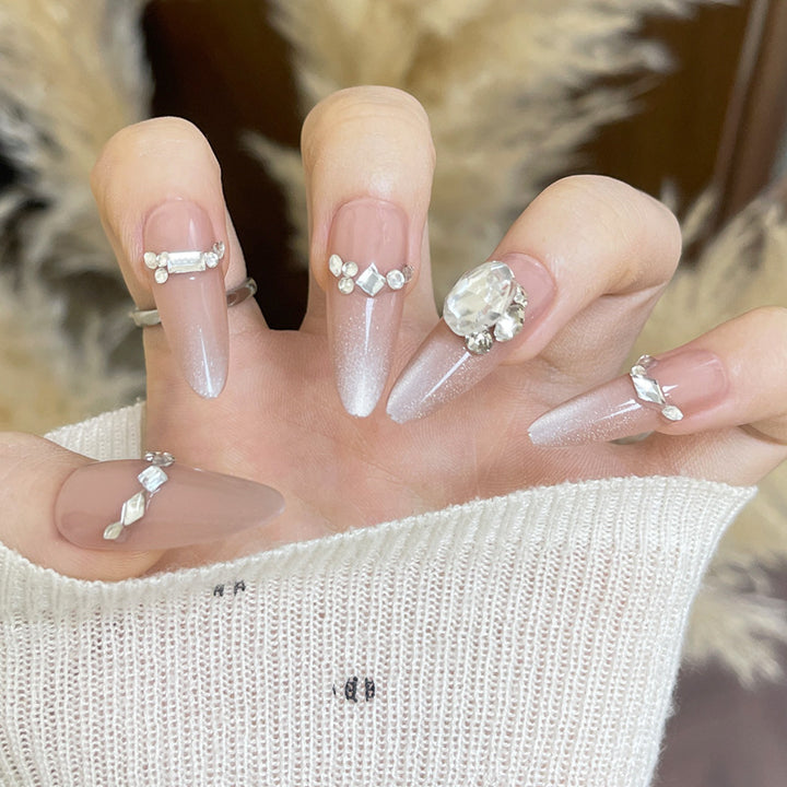 Premium Artistic Long Stiletto Nail Tips with Intricate Embellishments Kalsten