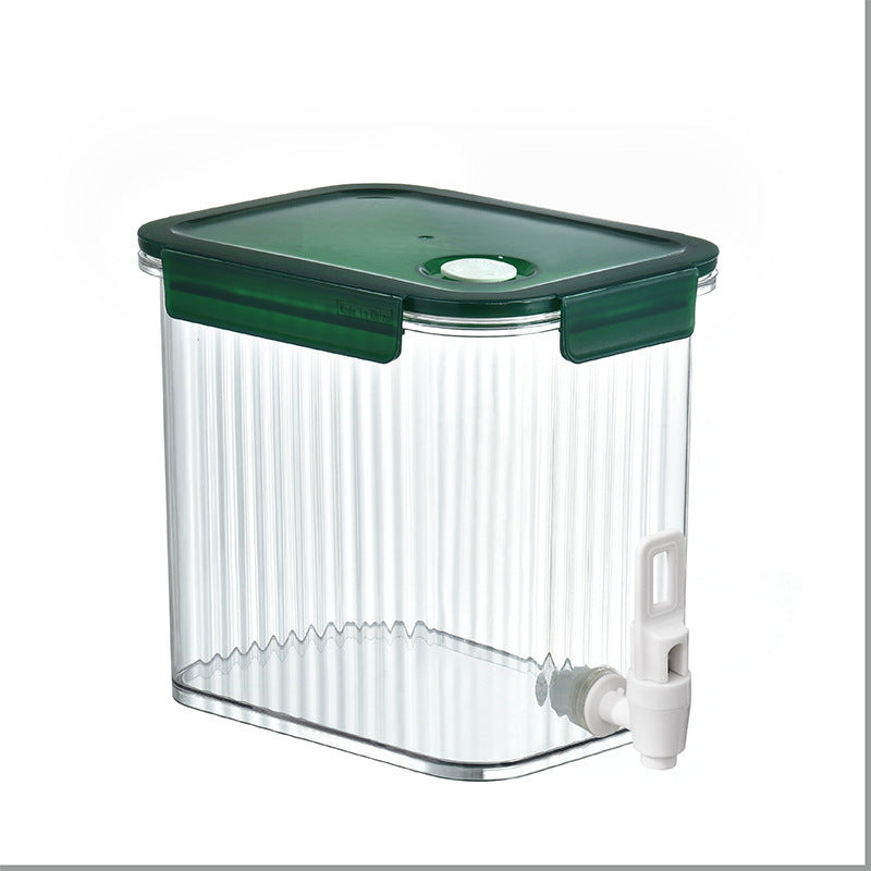Transparent drink dispenser with spout and airtight snap lid