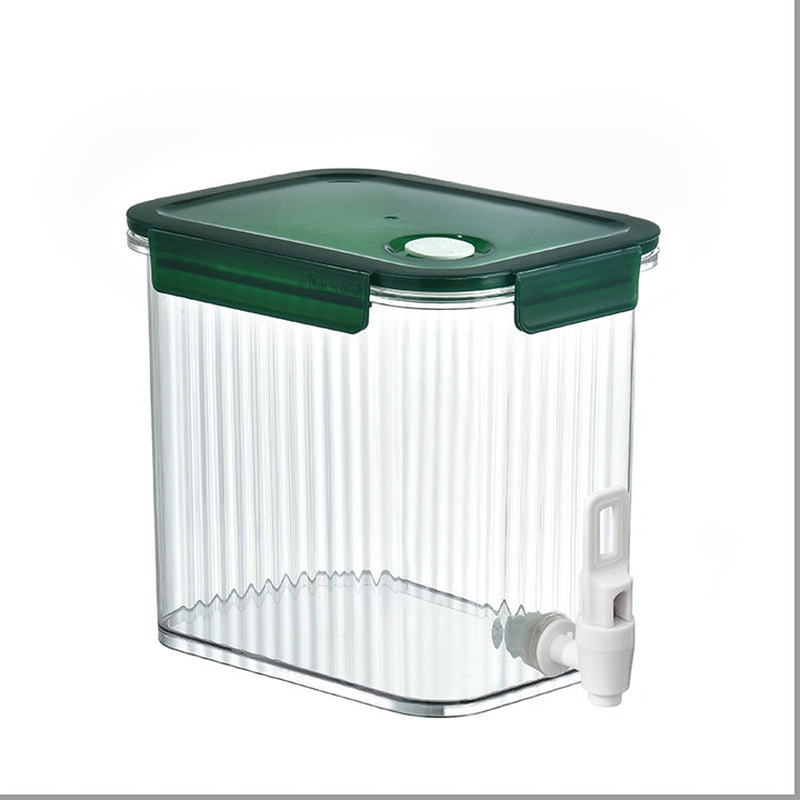 Transparent drink dispenser with spout and airtight snap lid