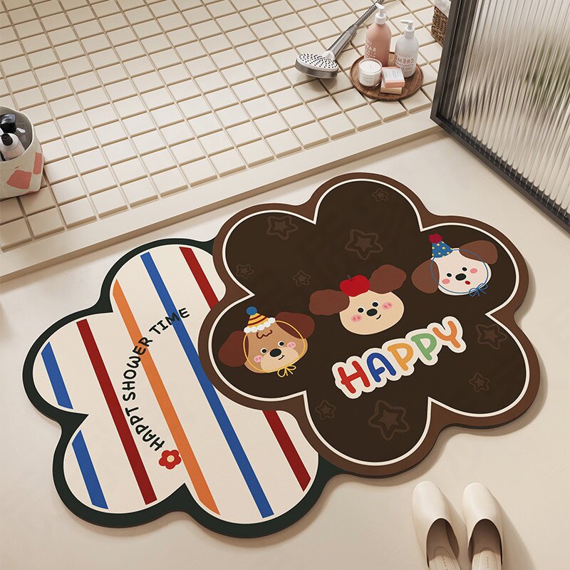 Playful Bear-Themed Plush Bath Mat