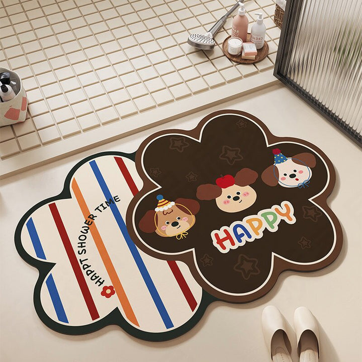 Playful Bear-Themed Plush Bath Mat