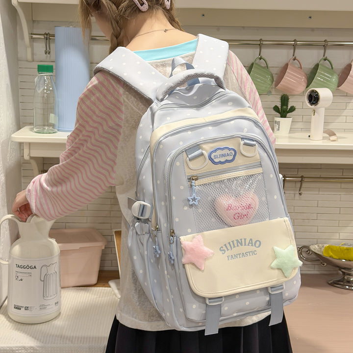 Stylish Polka Dot School Backpack Kalsten
