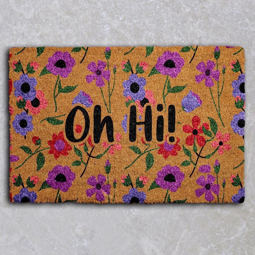 Decorative Bee Hive Welcome Indoor Outdoor Low-Profile Doormat With Non-Slip Rubber Backing