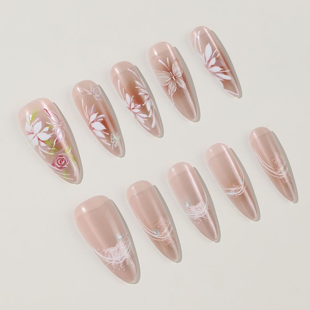 Floral-Inspired Press-On Nail Enhancements Kalsten