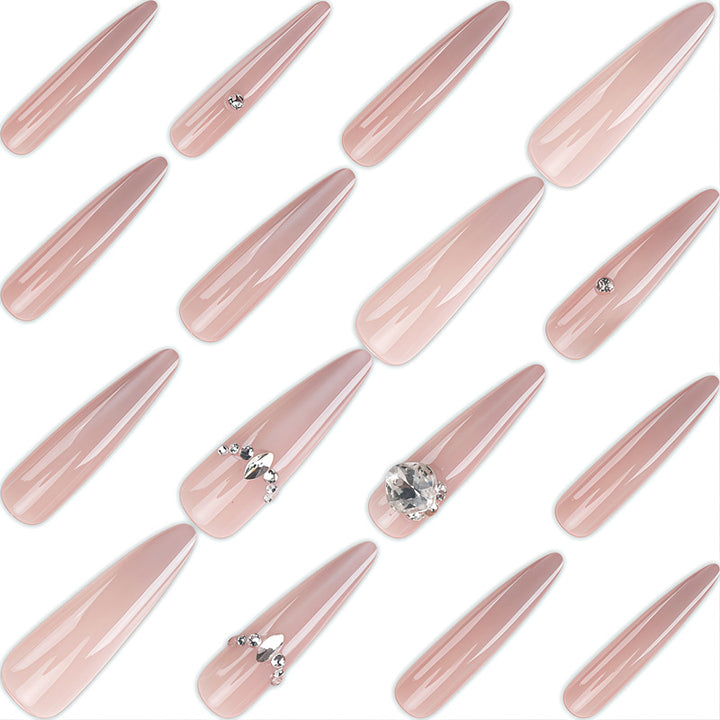 Glamorous Rhinestone-Embellished Stiletto Press-On Nails Kalsten