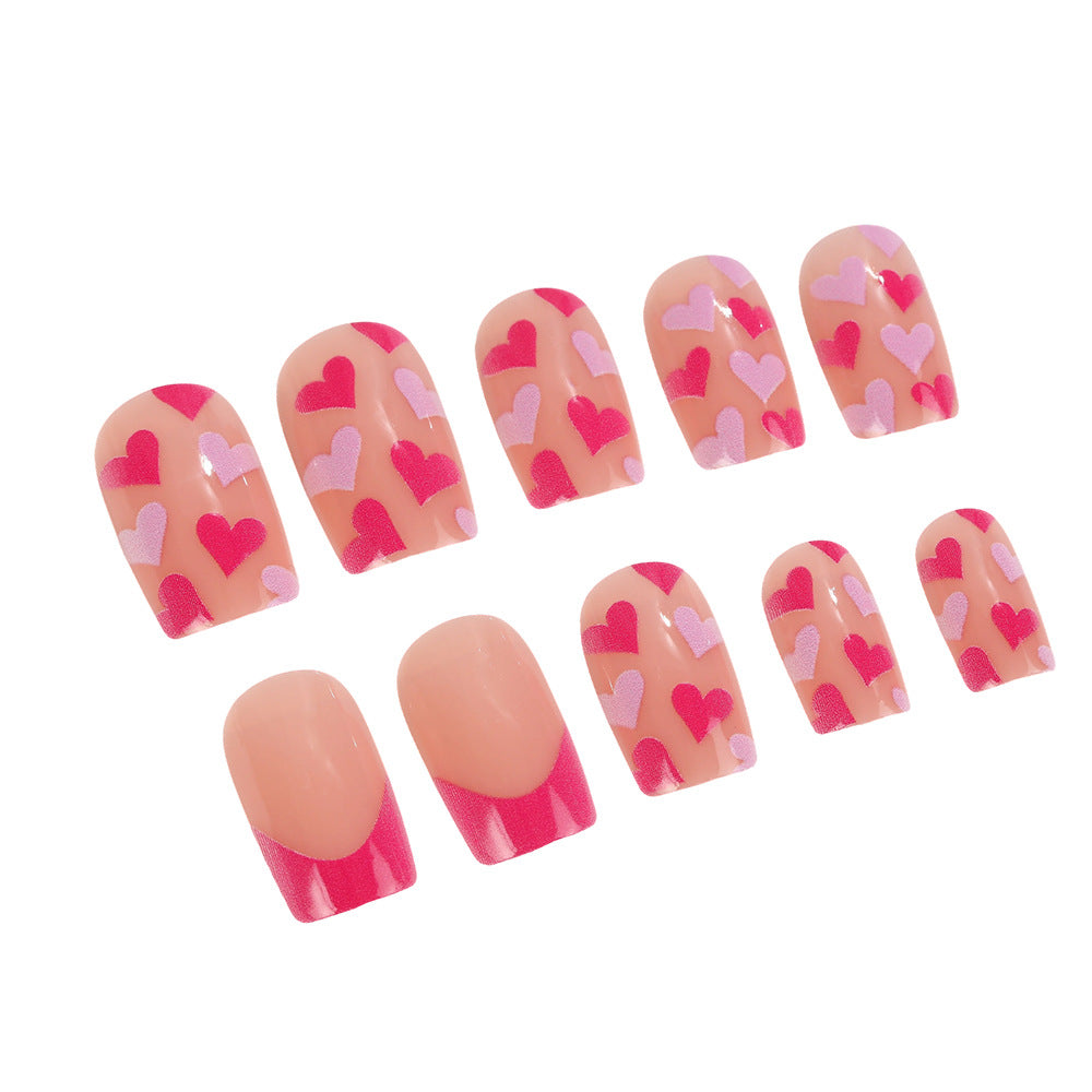 Artificial nails with romantic heart designs Kalsten